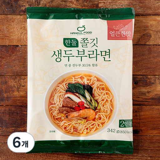 한둘푸드 쫄깃 생두부 라면 얼큰한맛 2인분