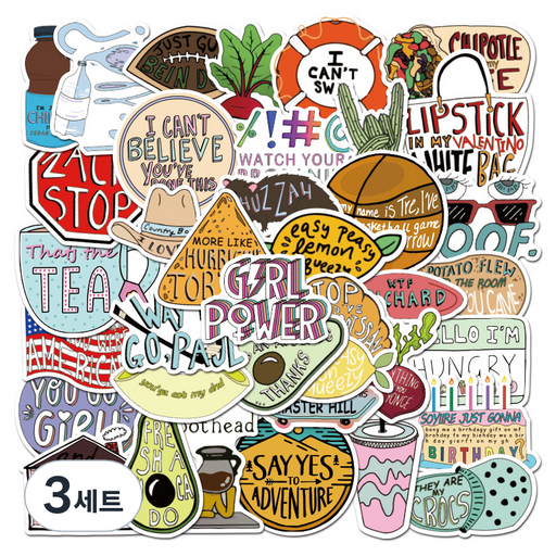 정월나나 프리미엄 노트북 캐리어 DIY 캠핑 스티커 50p 세트