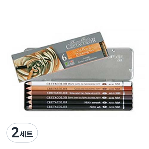 크레타칼라 연필 콘테 베이직 6종 세트 40007 Oil 타입