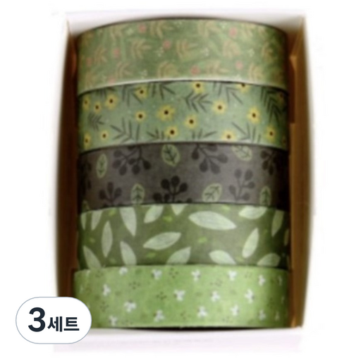 꼬까 자연 디자인 마스킹 테이프 5종 세트 02 민트