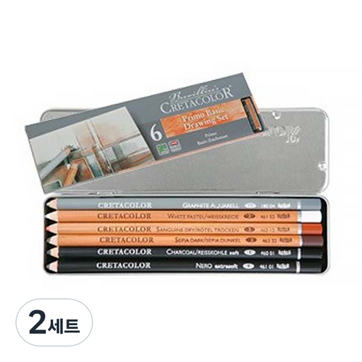 크레타칼라 연필 콘테 베이직 6종 세트 40006 Dry 타입