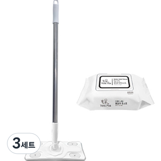 띵크픽 톡톡 밀대걸레 + 물걸레 청소포 대형 세트