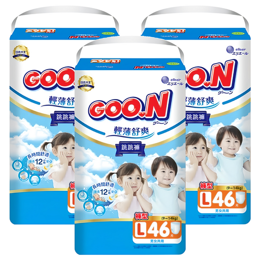 GOO.N 大王 輕薄舒爽 紙尿布 褲型 9~14kg, L, 138片