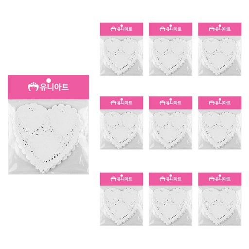 유니아트 하트 종이 레이스 도일리 페이퍼 소