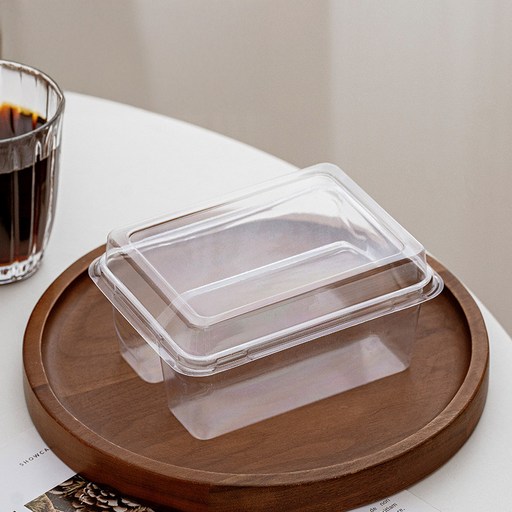 레드캣 PET 하프 커팅 2칸 샌드위치 용기 케이스 50p 세트 투명