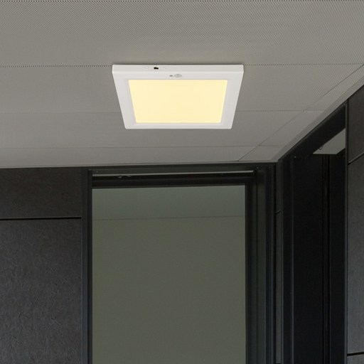 번개표 원하 번개표 엣지 사각 플리커프리 센서등 22cm LED 20W 화이트 전구색