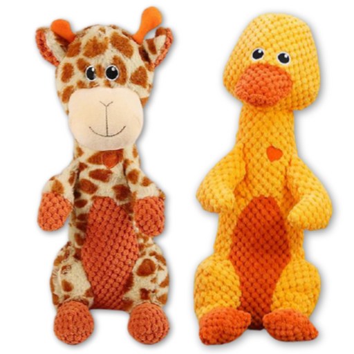퍼피가드 중 대형견 삑삑이 봉제 인형 기린 + 오리 세트