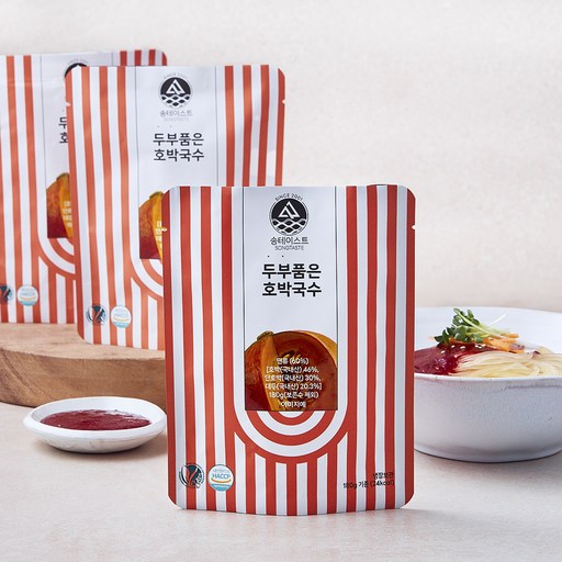 하이푸드 송테이스트 두부품은 호박국수 180g + 비빔소스 60g 세트