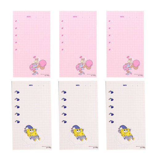 스폰지밥 루카랩 체크리스트 메모지 2종 x 3p D 세트