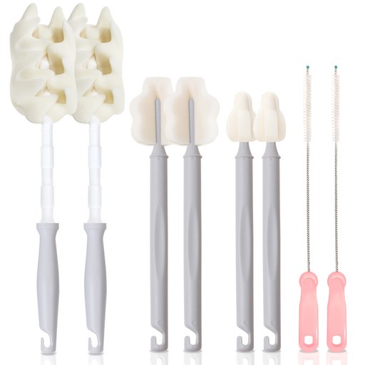 하이비 프리미엄 젖병 젖꼭지 세척솔 몽글이 프리미엄 일자형 솔 + 롱 와이드 솔 + 롱 미니 솔 + 빨대브러쉬