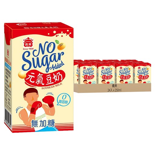 義美 元氣無糖豆奶, 250ml, 24入