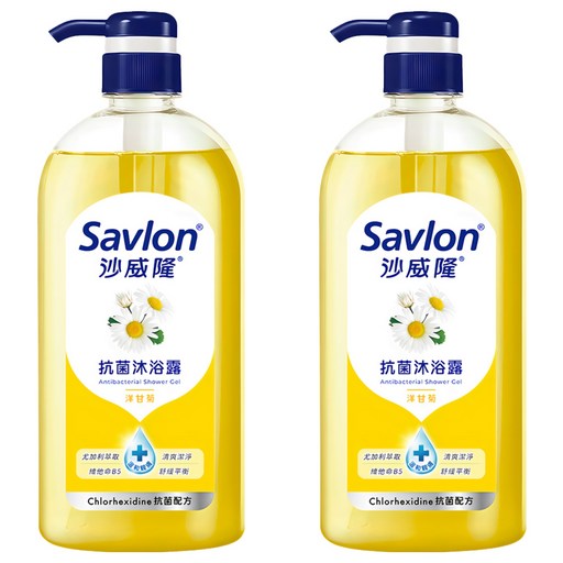 Savlon 沙威隆 台灣公司貨 抗菌沐浴露 洋甘菊, 1L, 2瓶