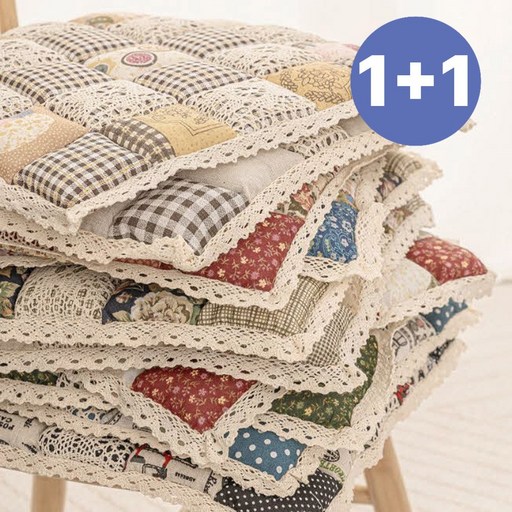 루나뷰링 11 끈달린 식탁 의자 면 방석 쿠션 논슬립 프릴 2p