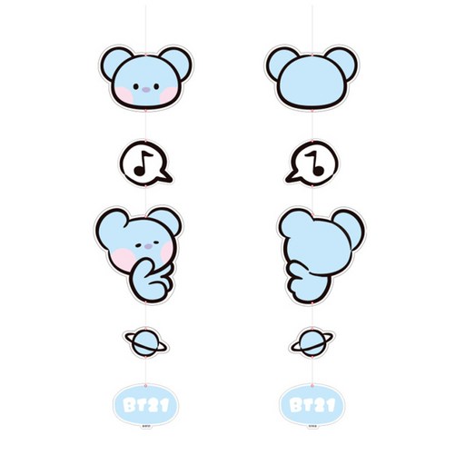 BT21 Minini 미니니 아크릴 모빌 인테리어 아기방꾸미기 코야 알제이 슈키 망 치미 타타 쿠키
