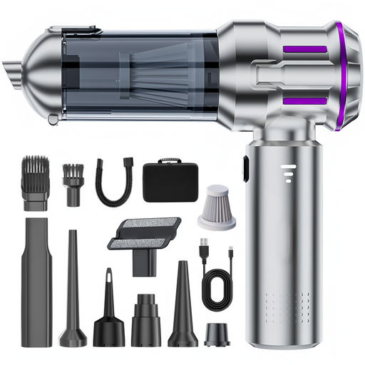 [국내발송] RichMagic 16000pa 고성능 핸디 무선 청소기 BLDC 브러시리스 대흡력 휴대용 청소기 3단 조절 차량용/가정용/애견멀티청소기, 은보라색