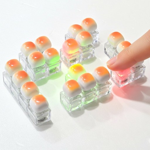 클리커 LED 딸깍이 키링 5종 세트 귀여운 몽글 동글 테트리스 불빛 키캡 피젯