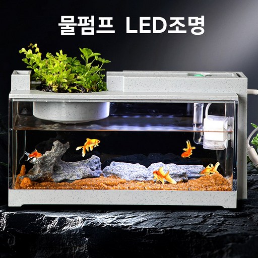YANGTA 열대어 생태 어항 LED조명 수족관 자동순환 무소음 펌프 어항