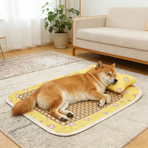 Mosashoe 여름 강아지방석 등나무 애견쿨매트 강아지 고양이 쿨매트 통기성 논슬립
