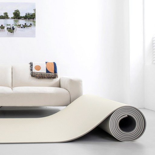 로하우스 PVC 층간소음 롤매트 두께 1.5cm, 아이보리 캔버스