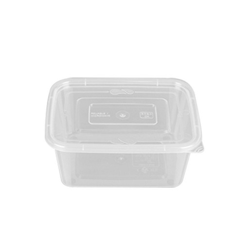 포담팩 사출 다회용 직사각 KH 0.5L 용기 뚜껑 세트