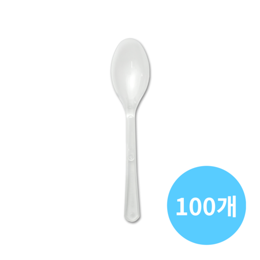 청년팩 일회용 숟가락 수저 투명 개별포장 플라스틱 스푼