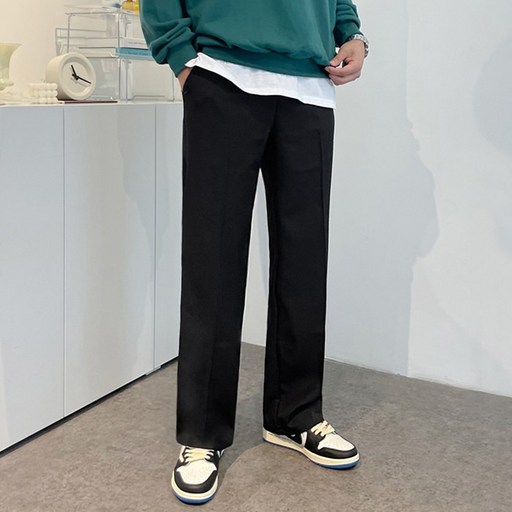 제타22 남성용 프리미엄 스판 세미 와이드 기본 밴딩 슬랙스 바지 [1055]