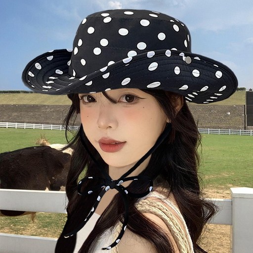 체리쉬 여성 골프버킷햇 체크 벙거지 파크골프 골프모자 자외선차단모자