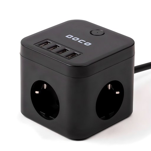 보코 USB 큐브 멀티탭 3구 블랙