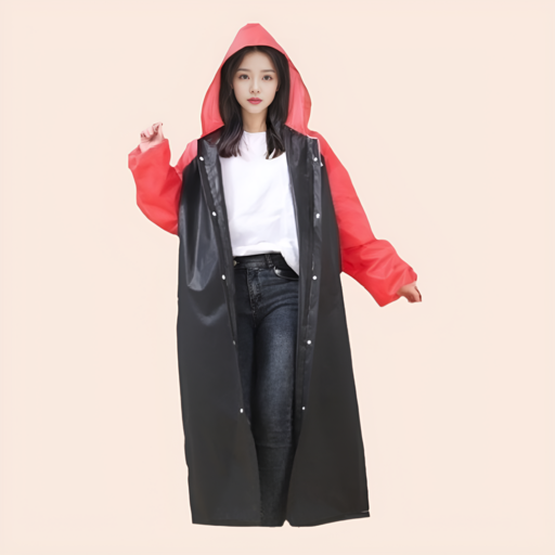 슈가플럼 PEVA 배색 레인코트 남여공용 고급 다회용 우비