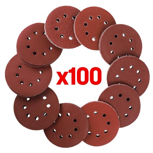 원형 사포 100장 125mm 100mm 10종 8홀 샌드페이퍼 빼빠