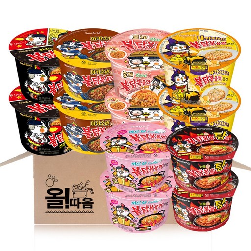 올따옴 삼양 불닭큰컵 6종 기획세트 3호(불닭2+불닭탕2+까르보2+로제2+4가지치즈2+야키소바2)