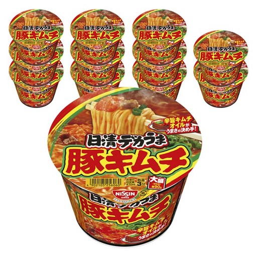닛신 데카우마 돼지 김치 일본 컵라면 101g 12개