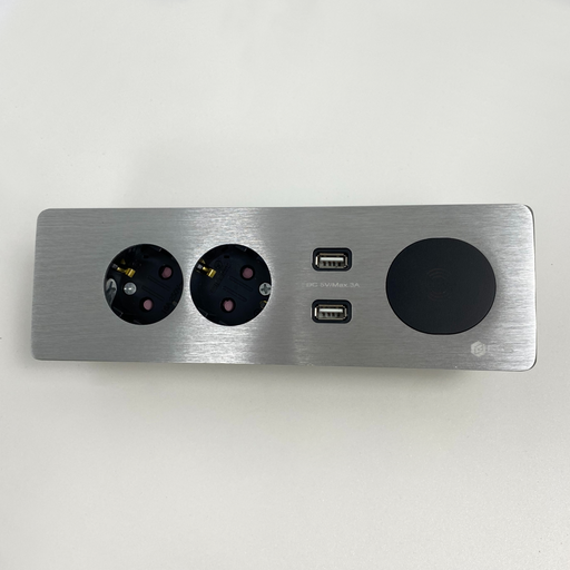 BIS 빌트인 콘센트 플랫 2구 USB 무선충전 테이블 책상 매립 매입 BID-2002FW
