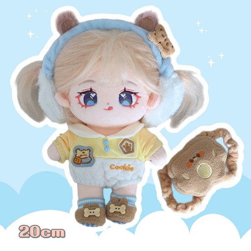 뮤이뮤이 20cm인형옷 쿠키곰세트 머리장식+우주복+신발+백팩 SET