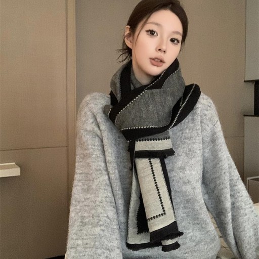 투니스 여성 지오메트릭 패턴 롱 머플러
