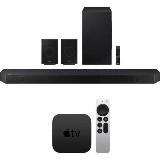 삼성 Q990D 11.1.4ch 사운드바 HW-Q990DZA 번들Apple 포함TV 4K 64GB, 삼성 Q990D 11.1.4ch 사운드바 HW-Q990, 1개