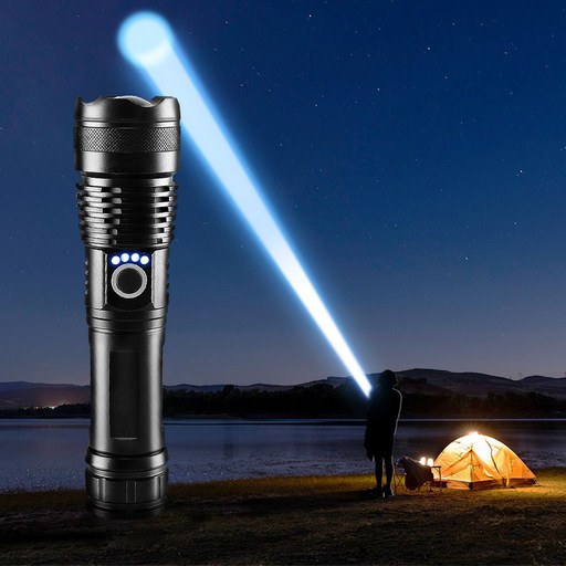 Bornoon 초강력LED손전등 USB-C 충전식 대용량 5000mAh 5가지 밝기조절 방수 캠핑 후레쉬