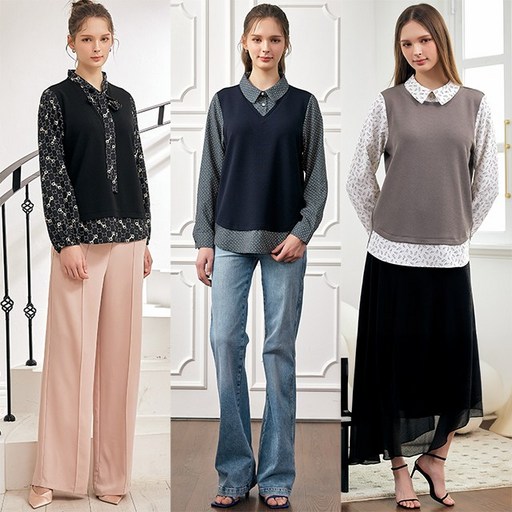 에꼴드파리 26SS 시크 레이어링 블라우스 3종