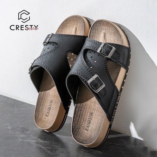 CRESTY 남성용 여름 휴양지 샌들 데일리 발편한 슬리퍼