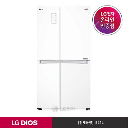 LG [LG전자] DIOS 양문형 매직스페이스 냉장고 S831W30Q (화이트/821L), 단품없음