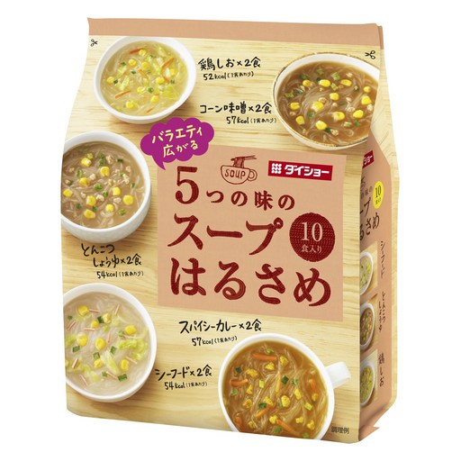 다이쇼 5가지 맛의 스프 당면 닭소금 + 콘미소 돈코츠쇼유 스파이시카레 씨푸드 10개입