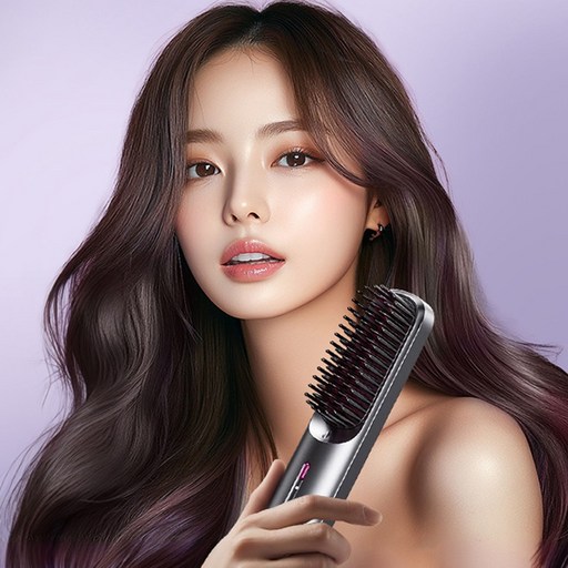 마술사 휴대용 충전식 무선 음이온 빗 고데기 30초 급속 가열 대용량 전지, HB-X3