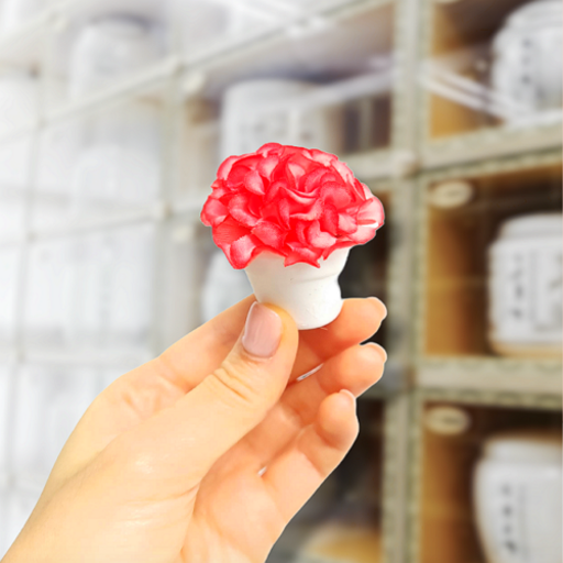 납골당꾸미기 국내생산 핸드메이드 red 프릴 꽃 미니 화분 화병 미니어처 조화 봉안당 꾸미기 꽃다발 리스
