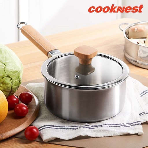 CookNest IH 인덕션 스텐 편수냄비 이유식 냄비