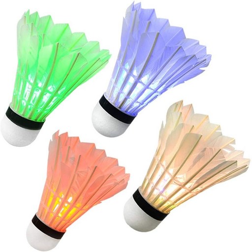 엔포유 BM-S105 배드민턴 셔틀콕 LED 야광 4P 오리깃털