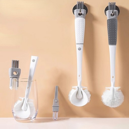 5 in 1 세척솔 텀블러 젖병 컵 설거지 틈새 실리콘 청소솔 주방솔 세척솔세트 끓는물 열탕소독 가능