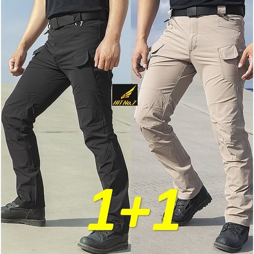 1+1 SWAT IX7 봄 여름 스판 전술바지 남성 카고팬츠 오토바이 캠핑 봄 여름 작업복 군복 바지 낚시바지 SX7