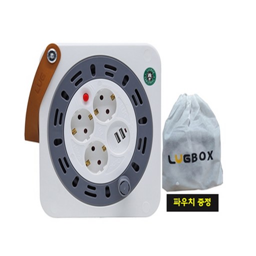 초미니 릴선 3구+ 2구 USB 20M/과부하차단/가죽손잡이 러그박스 큐브릴선 캠핑릴선 전기릴선