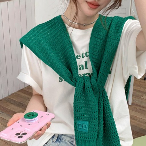 봄 여름 와플 페이크 가디건 숄 여성 패션 J1008