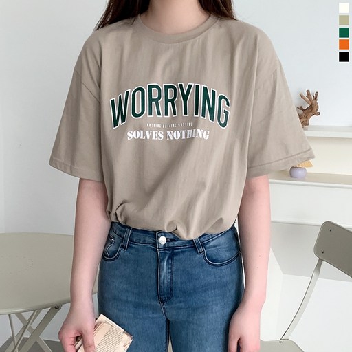 티데일리 남녀공용 워링 20수 오버핏 반팔 라운드 티셔츠